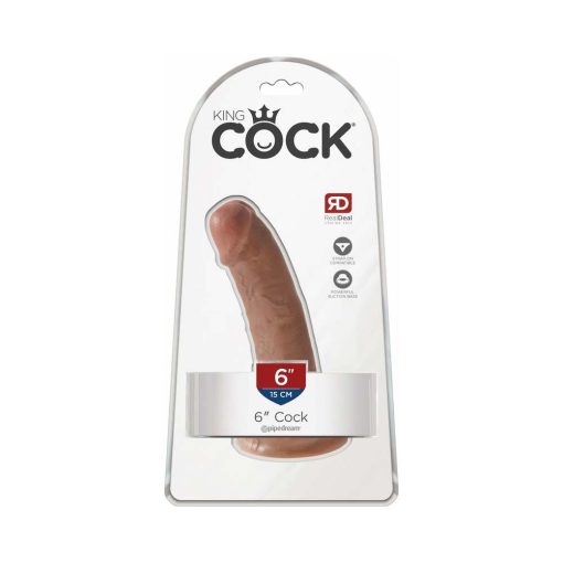 King Cock 6 In. Cock Realistic Dildo With Suction Cup Tan