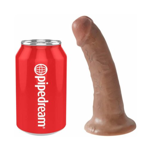 King Cock 6 In. Cock Realistic Dildo With Suction Cup Tan - Image 5