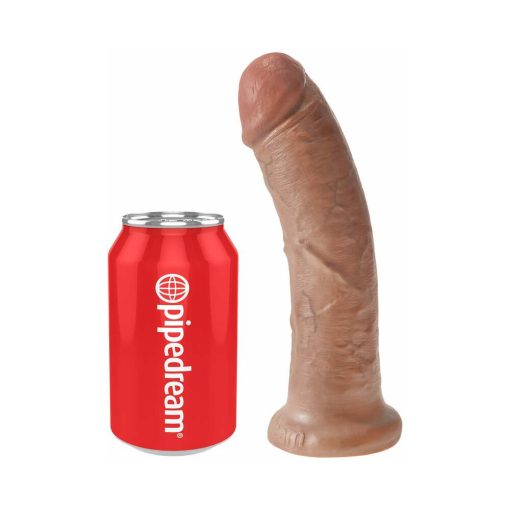 King Cock 8 In. Cock Realistic Dildo With Suction Cup Tan - Image 5