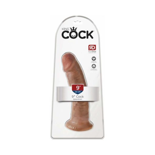 King Cock 9 In. Cock Realistic Dildo With Suction Cup Tan