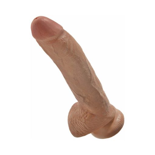King Cock 9 In. Cock With Balls Realistic Suction Cup Dildo Tan - Image 3