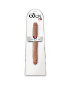 King Cock 12 In. Slim Double Dildo Realistic Tan