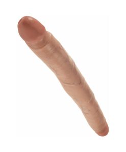 King Cock 12 In. Slim Double Dildo Realistic Tan