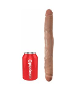 King Cock 12 In. Slim Double Dildo Realistic Tan
