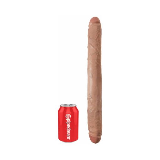 King Cock 16 In. Thick Double Dildo Realistic Tan - Image 4