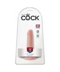 King Cock 5 In. Cock Realistic Dildo With Suction Cup Beige