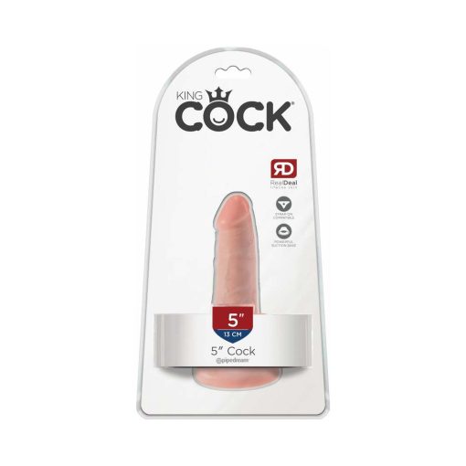 King Cock 5 In. Cock Realistic Dildo With Suction Cup Beige