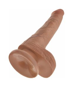 King Cock 6 In. Cock With Balls Realistic Suction Cup Dildo Tan