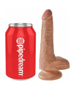 King Cock 6 In. Cock With Balls Realistic Suction Cup Dildo Tan