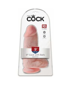 King Cock Chubby 9 In. Cock With Balls Realistic Suction Cup Dildo Beige
