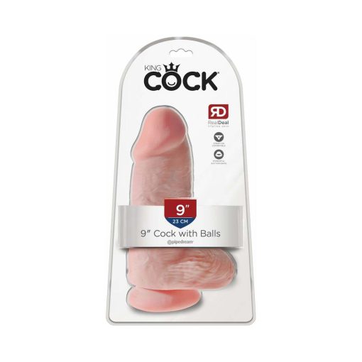 King Cock Chubby 9 In. Cock With Balls Realistic Suction Cup Dildo Beige