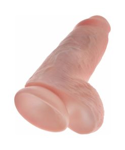 King Cock Chubby 9 In. Cock With Balls Realistic Suction Cup Dildo Beige