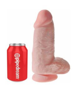 King Cock Chubby 9 In. Cock With Balls Realistic Suction Cup Dildo Beige