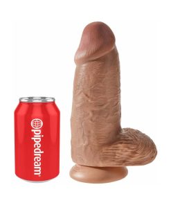 King Cock Chubby 9 In. Cock With Balls Realistic Suction Cup Dildo Tan