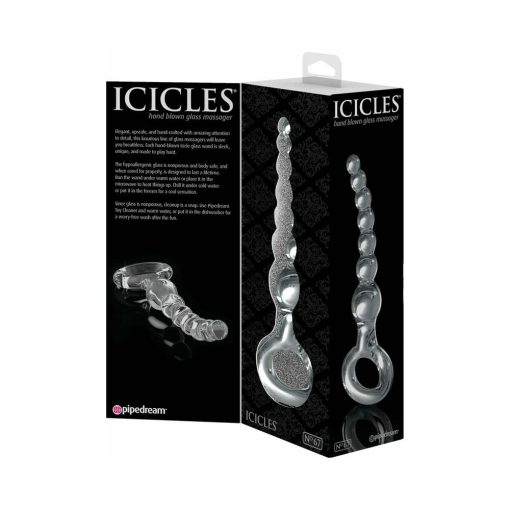 Icicles No. 67 Beaded Glass Massager Clear - Image 3