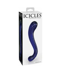 Icicles No. 70 Curved Dual-Ended Glass Dildo Blue