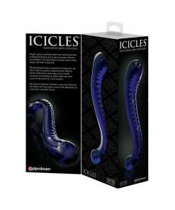 Icicles No. 70 Curved Dual-Ended Glass Dildo Blue