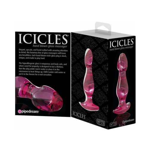 Icicles No. 73 Glass Anal Plug Pink - Image 3