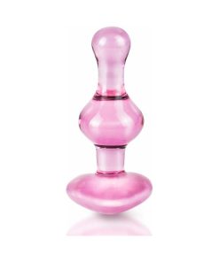 Icicles No. 75 Beaded Glass Massager With Heart-Shaped Base Pink