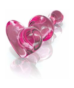 Icicles No. 75 Beaded Glass Massager With Heart-Shaped Base Pink