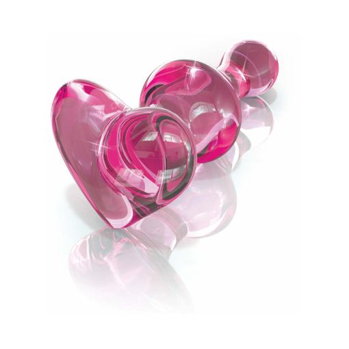 Icicles No. 75 Beaded Glass Massager With Heart-Shaped Base Pink - Image 3