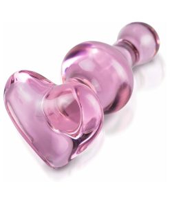 Icicles No. 75 Beaded Glass Massager With Heart-Shaped Base Pink