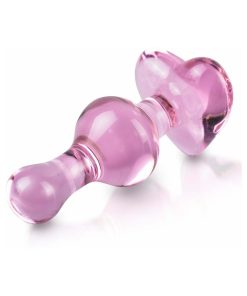 Icicles No. 75 Beaded Glass Massager With Heart-Shaped Base Pink