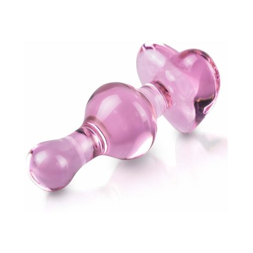 Icicles No. 75 Beaded Glass Massager With Heart-Shaped Base Pink - Image 5