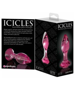 Icicles No. 79 Glass Anal Plug With Faceted Base Pink