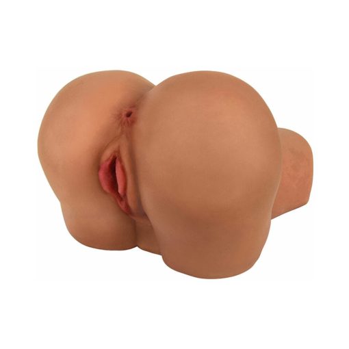 Curve Toys Mistress Perfect Fuck Tia Doggy Style Vibrating Dual Entry Masturbator Tan - Image 2