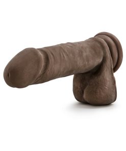 Au Naturel 8 In. Posable Dual Density Dildo With Balls Brown