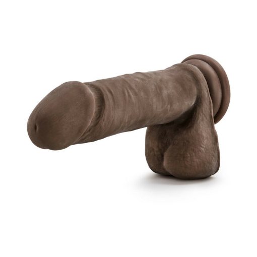 Au Naturel 8 In. Posable Dual Density Dildo With Balls Brown - Image 4
