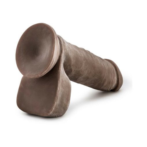 Au Naturel 8 In. Posable Dual Density Dildo With Balls Brown - Image 5