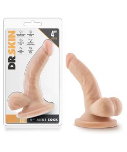 Dr. Skin Mini Realistic 4 In. Dildo With Balls Beige