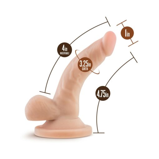 Dr. Skin Mini Realistic 4 In. Dildo With Balls Beige - Image 8