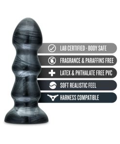 Jet Black Jack 7 In. Anal Plug Carbon Metallic Black