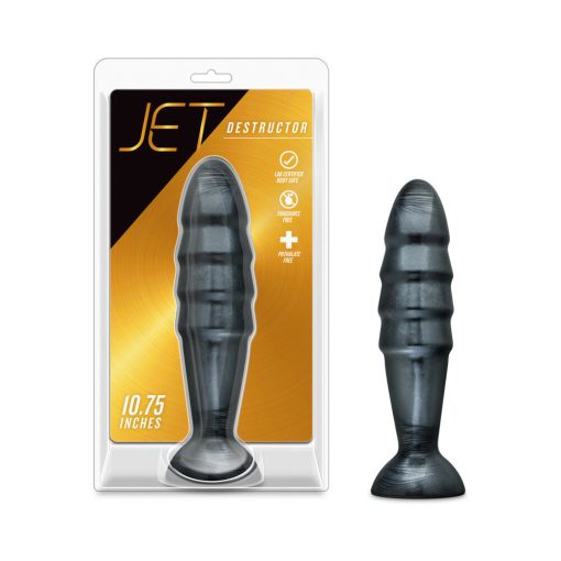 Jet Destructor 10.75 In. Anal Plug Carbon Metallic Black