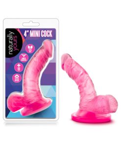Naturally Yours 4 In. Mini Cock Realistic Dildo With Balls Pink