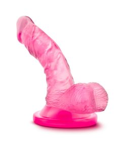 Naturally Yours 4" Mini Realistic Dildo With Balls & Suction Cup - Pink
