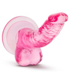 Naturally Yours 4" Mini Realistic Dildo With Balls & Suction Cup - Pink
