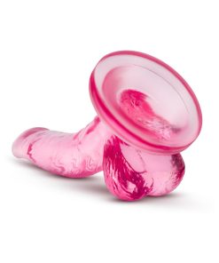 Naturally Yours 4" Mini Realistic Dildo With Balls & Suction Cup - Pink