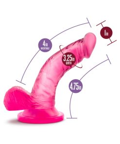 Naturally Yours 4" Mini Realistic Dildo With Balls & Suction Cup - Pink