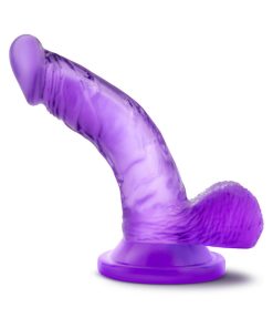 Naturally Yours 4 In. Mini Cock Realistic Dildo With Balls Purple