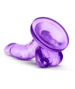 Naturally Yours 4 In. Mini Cock Realistic Dildo With Balls Purple