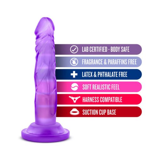 Naturally Yours 5 In. Mini Cock Realistic Dildo Purple - Image 6