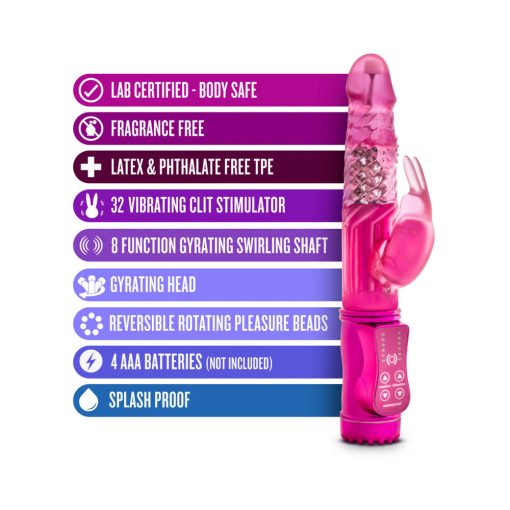 Sexy Things Romping Rabbit Dual Stimulation Vibrator Fuchsia - Image 6