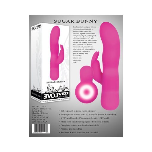 Evolved Sugar Bunny Mini Silicone Rabbit Vibrator Pink - Image 11