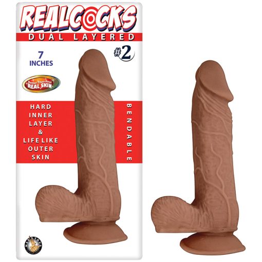 Realcocks Dual Layered #2 7In Brown