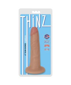 Curve Toys Thinz 6 In. Slim Dildo With Suction Cup Beige