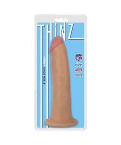 Curve Toys Thinz 8 In. Slim Dildo With Suction Cup Beige